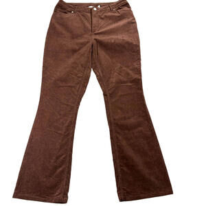 Womens Corduroy Pants Size 12 Brown Bootcut Stretch Retro Casual Style 90S Brown